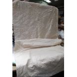 A lightly quilted and appliqued double bed throw,