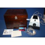 A wooden cased boxed Gnome Classic series 2 x 2 slide projector, 741/749 with instruction booklet.