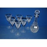 A quantity of six Thomas Webb crystal glasses,