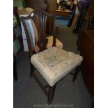A good Georgian design Dining Chair with curved and pierced backrest, moulded front legs,