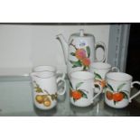 A Royal Worcester Evesham coffee set.