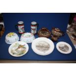 A quantity of china including two Franklin Mint display moulds,