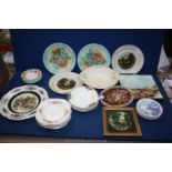 A quantity of fruit dishes, plates etc including Arcady, Wedgwood (chip to underneath),