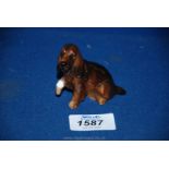 A small Royal Doulton figure of a brown Spaniel holding up his poorly left leg.