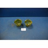 A pair of small Chinese spinach green Jade Cups,