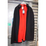 A black and red nurse's wool cape.