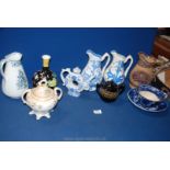 A quantity of china including jugs, sucriers, oriental vase, large cup and saucer etc. some a/f.