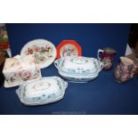 A quantity of china including an imperial Wedgwood plate,