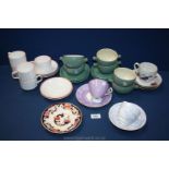 A quantity of china including Royal Sutherland part tea set, Denby soup bowls and saucers,