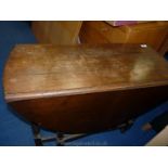 An Oak drop-leaf, gate-leg table, a/f.