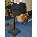 A metal music stand.