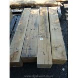 Four Oak beams 3 of 6'' x 6'' and 1 of 7'' x 6'', all 41'' plus lengths.