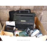 A Canon typewriter, bug killer, mobile phones etc.