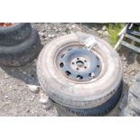 Two wheels: Primewell PS870 175/80 R14 and Turbosport CR22 13" wheel and tyre, perished.