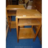 A pair of Ex-M.O.D. light Oak bedside tables.