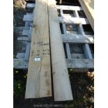 Three Oak timbers, 2 of 10' x 6'' x 1 1/2'' and 1 of 10' x 5'' x 1 1/2''.