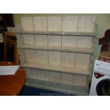 A painted pine dresser top, three shelves.