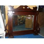 A Mahogany over mantle mirror,