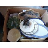 A box of serving plates, fish, side plates, large meat plate etc.