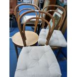 Three 1940's Bentwood cafe chairs.