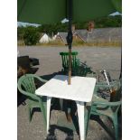 Square plastic table,