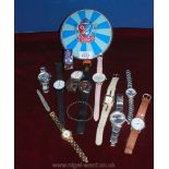 A quantity of ladies and gents wrist watches including Sekonda, Super Dry, Next etc, most a/f.