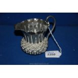 A small antique silver plated thistle Jug; Arts & Crafts Liberty & Co.