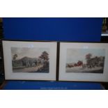 A pair of stage coaching Prints painted by C.B Newhouse, engraved by R.