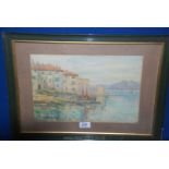 A Constance Newman signed watercolour of a Cornish harbour.