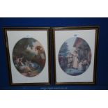 Two framed oval Etchings after W.
