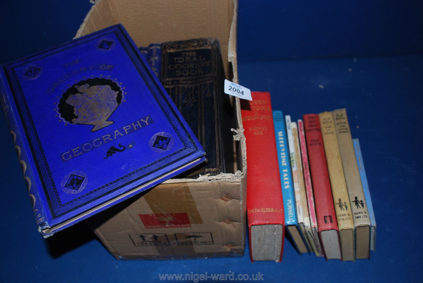 Six volumes of the Gallery of Geography, Fairclough The Deal Cookery book, Enid Blyton books etc.