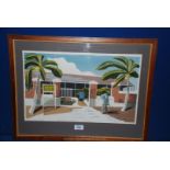 A limited edition Print, no. 5/25 depicting Old naval hospital Port Royal, pencil signed Cox '86.