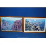 Two Prints taken from photographs depicting The Grand Canyon,
