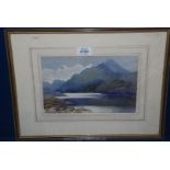 A watercolour of Llyn Gwynant by M. Irene Biggs.