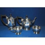 A four piece plated Viners Teaset.