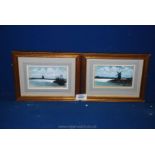 Two George Sear signed Watercolours of coastal views of Norfolk with windmills.