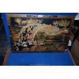 A large oriental plaque. 33" x 21".