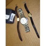 A ladies Pulsar watch with brown leather strap with no box,
