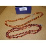 Two amber necklaces, not worn, as new.