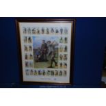 A wooden framed Print entitled 'Vintage Golfers Collection'.