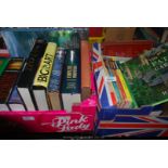 Two boxes of books including gardening, art, kings and queens history etc.