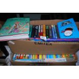 Two boxes of children's books including Tom Gates, Roald Dahl etc.