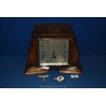 An Art Deco Westminster chiming mantle Clock by Sermon of Torquay,