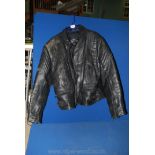 A black leather Bikers jacket by Mercure Plus, size 48.