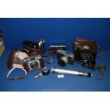 A quantity of Cameras to include an Ilford Sportsman, Volgkonder rapid, Boots Amica,