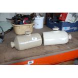 2 x stoneware hot water bottles.