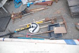 Pick axes, shovel, hammer, chopping axe etc.