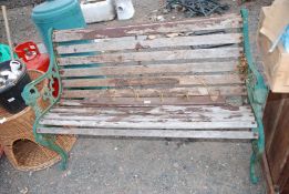 Garden bench cast iron ends 4' long and coat rack.