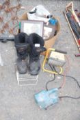 Worklight, Sandex, thermal boots, allen keys, tools etc.