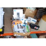 2 x box sets of cordless phones, radios, calculator etc.